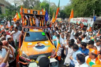 Nitin Gadkari holds roadshow in Nagpur ahead of filing nomination