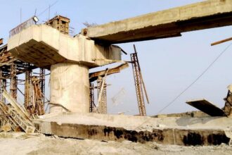 UP: Portion of under-construction bridge over Ganga collapses in Bulandshahr