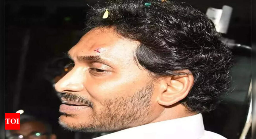 Andhra Pradesh Jagan Mohan Reddy hurt in stone-pelting during poll yatra in Vijayawada | India News