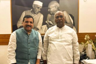 Lok Sabha elections 2024: AAP`s Sanjay Singh meets Congress president Kharge