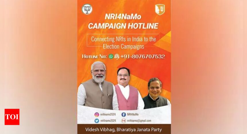 Lok Sabha polls: BJP launches 'NRI4NAMO' hotline number to connect NRIs with party's campaign | India News