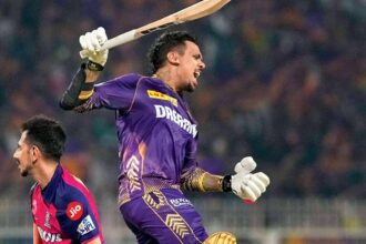 Narine’s century powers KKR to 223 for 6 against Royals