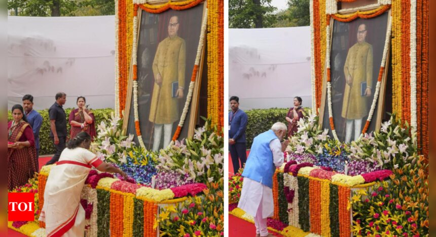 President Murmu, CJI, PM Modi, Rahul Gandhi pay homage to BR Ambedkar on his 134th birth anniversary | India News