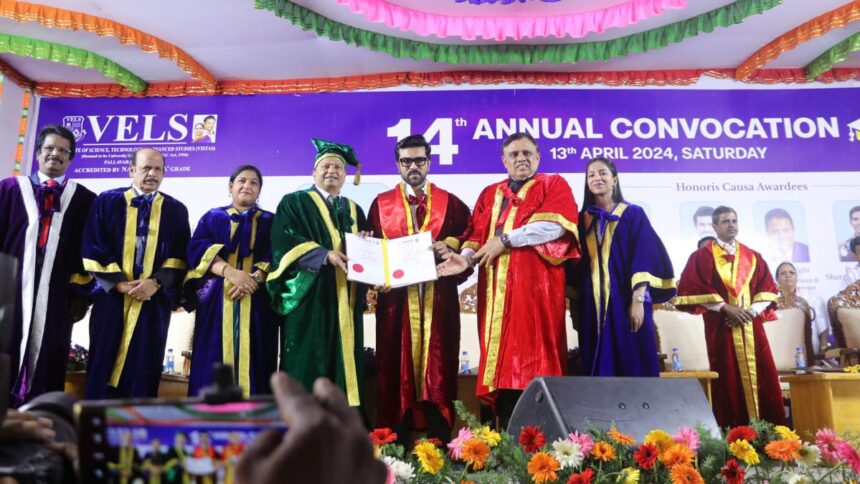 Ram Charan awarded honorary doctorate in literature from Vels University