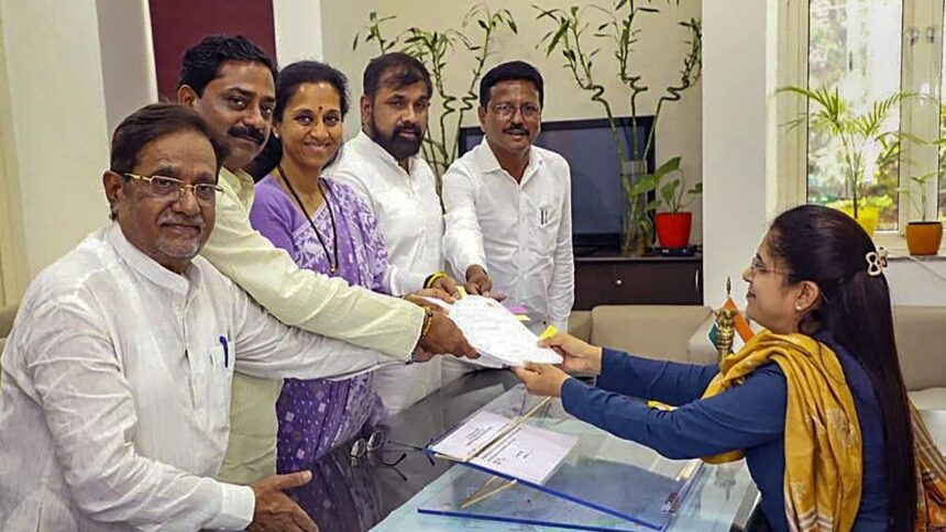 Supriya Sule file nominations for Baramati Lok Sabha elections