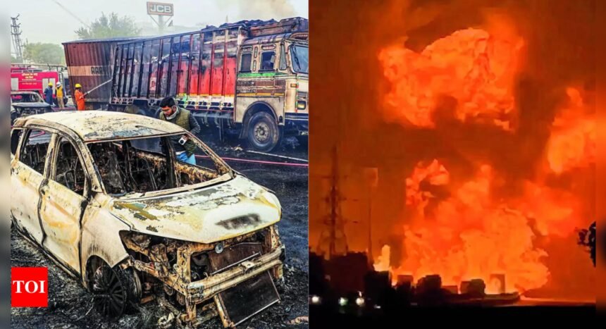 12 die, 40 vehicles gutted as tanker crash triggers blasts on Jaipur-Ajmer highway | India News