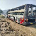 32 asleep on bus escape in time as fire breaks out