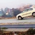 Car flies 25ft after hitting ramp on Mumbai-Ahmedabad highway | Mumbai News