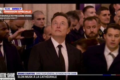 Elon Musk Notre Dame: Elon Musk spotted in Notre Dame reopening television footage, obliges fan with selfie