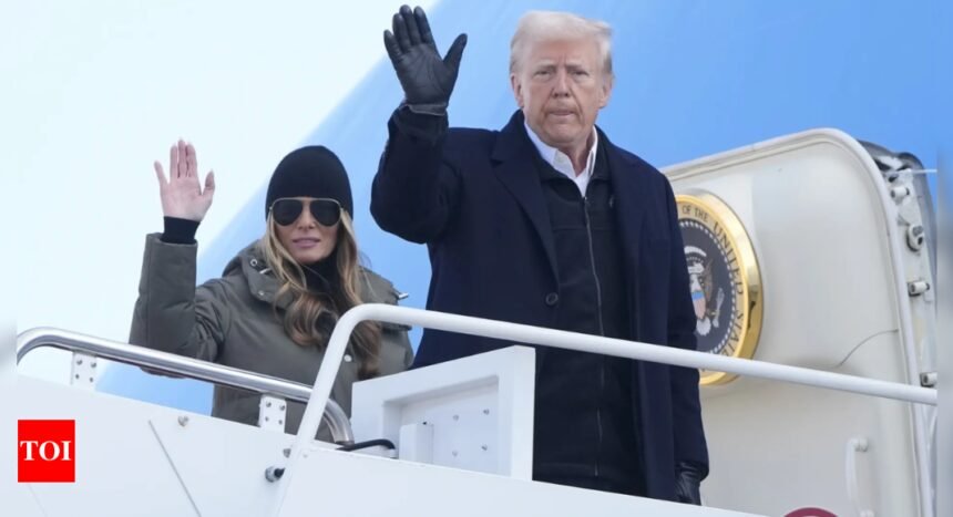 Back on board: Donald and Melania Trump return to Air Force One for the first time in four years