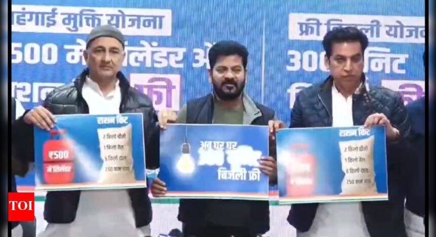 Delhi elections: Congress promises Rs 500 LPG cylinders, 300 free electricity units | India News