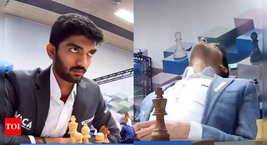 Dropped head, sigh of disappointment: D Gukesh takes opponent on an emotional roller coaster ride. Viral video | Chess News