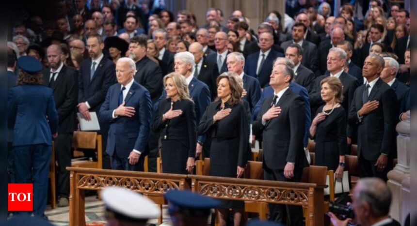 Kamala Harris: Did Kamala Harris 'crop out' Donald Trump from Jimmy Carter's funeral photo? Social media calls her 'legendary'