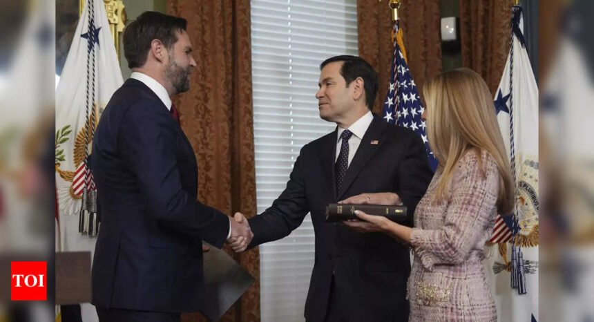 Marco Rubio takes oath as US secretary of state, first to be sworn in by vice president JD Vance