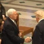 Mike Pence Donald Trump Handshake: Mike Pence reacts to wife's intentional snub to Donald Trump: 'She loves her usband'Mike Pence reacts to wife's intentional snub to Donald Trump: 'She loves her husband'