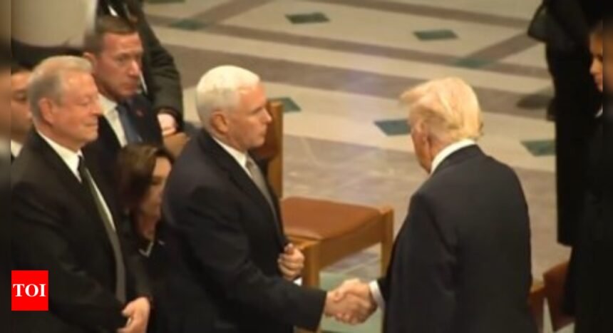 Mike Pence Donald Trump Handshake: Mike Pence reacts to wife's intentional snub to Donald Trump: 'She loves her usband'Mike Pence reacts to wife's intentional snub to Donald Trump: 'She loves her husband'