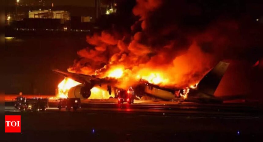 Plane with 176 on board catches fire at South Korean airport; three injured
