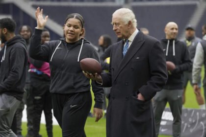 King Charles gets a quarterback lesson while celebrating NFL charity work at Tottenham Hotspur stadium | NFL News