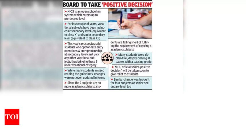NIOS students get ‘fail’ tag, blame confusion over vocational subjects