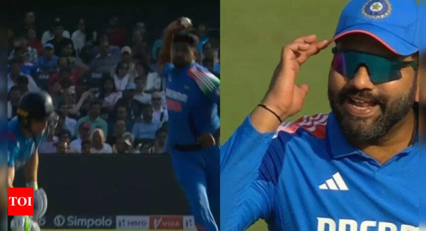 Rohit Sharma gets furious with Harshit Rana for silly overthrow - Watch | Cricket News
