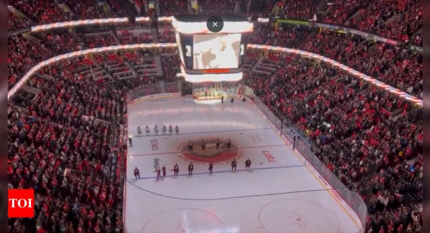 Watch: Canadians boo US national anthem during hockey match after Trump imposes tariff on imports